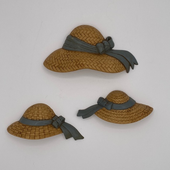 Home Interiors Other - VTG | 1987 Homeco Home Interiors Cottagecore Hats and Ribbon Wall Decor Set